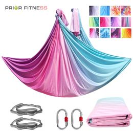 Resistance Bands PRIOR FITNESS 5 Metres Yoga Hammock set Anti gravity inversion Aerial yoga Equipment swing Trapeze 231019