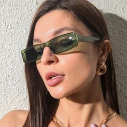 Sunglasses Green Square Women Brand Designer Fashion Style Sun Glasses Female Ins Trend Small Frame Mirror