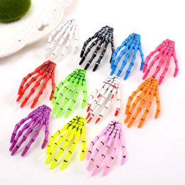 Creative Skeleton Hand Bone Hair Clip Bone Claw Gripper Ghost Skull Hairpin Barrettes Women Girls Halloween Hair Accessories