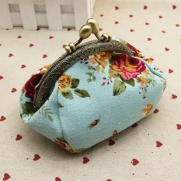 Wallets Women Hasp Small Purse Flower Bag Retro Vintage Clutch Lady Wallet Girls Crossbody Bags For Women Small Size 231020