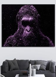 Poster Caesar Planet of The Apes Scandinavian Animal Gorilla Painting Posters and Prints Wall Art Pictures for Living Room4684693