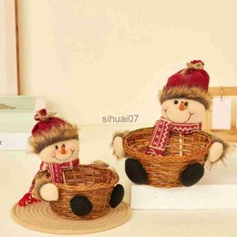 Christmas Decorations Christmas Storage Basket Christmas Present Candy Baskets Cartoon Santa Claus Snowman Elk Desktop Organiser Sundries Storage Box x1020