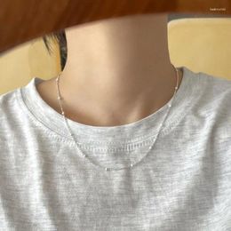 Chains S'STEEL 925 Sterling Silver Irregular White Beads Minimalist Necklaces Female Retro Vintage Promise Accessories Jewellery