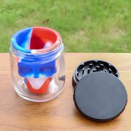 Design Grinder Metal canister two in one with Camouflage silicone ghost head Crusher herb Other Smoking Accessories