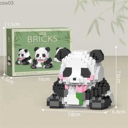 Blocks Creative DIY Assembled Animal Cute Mini Chinese Style Animal Panda Building Block Educational Boy Girl Toy Kid Model Bricks Gift R231020