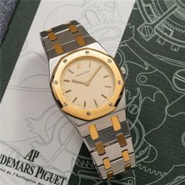 Швейцарские часы Royal Oak Audpi Мужские автоматические механические наручные часы 33 мм 563036sa Кремовая тарелка для закусок Двухцветный браслет Wn-isaq