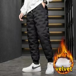 Men's Pants Winter Long Padded Lightweight Down Keep Warm Luxury Thicken Windproof Elastic Waist Youth Trousers Male 231020