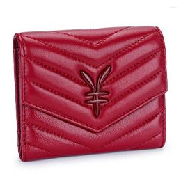 Wallets Brand Short Wallet Stylish Lady Money Bag Sheepskin Leather Card Holder Female Coin Purse For Women Clutch