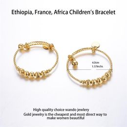 WANDO 2pcs Round ball bell Classic small bangles baby Girls Kids Children's bracelet Birthday Gift festival lovely Jewelry B0302U