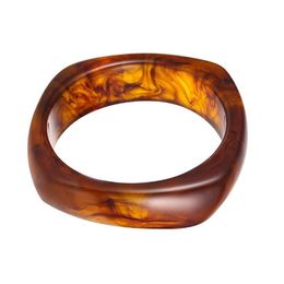 Bangle Cellulose Acetate Wide Bracelet In Dark Tortoise Acrylic Resin Wristbands For Women Teen Girls Minimalist Tortoiseshell280O