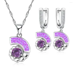 Necklace Earrings Set Unique Snail Shaped Crystal & Earring For Women Jewellery Accessories Bridal Party Wedding Girl Gift