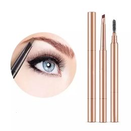 Eyebrow Enhancers 6colors Double-head Private Label Eyebrow Pencil Custom Bulk with Blackand Gold Tube Long-lasting Pigment Waterproof Makeup 231020