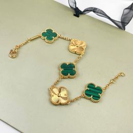 Four Leaf Clover Bracelet Made of Natural Shells and Agate Gold Plated 18k Designer for Woman T0p Quality Official Reproductions Fashion Premium Gifts