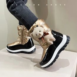 Boots Kids Shoes Winter Boots for Boy Waterproof Pu Upper Baby Girls Child Plus Velvet Thickened Footwear Non-Slip Warm 231019