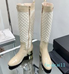 Bread down fabric short boots, popular heavy industry boots, cow patent leather down fabric, high-quality women's shoes with sheepskin