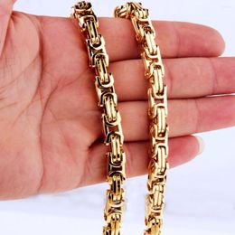 Chains 4/6/8mm Wide Fashion Men Stainless Steel Chain Necklace Gold Colour Byzantine Punk Male Jewellery Gifts