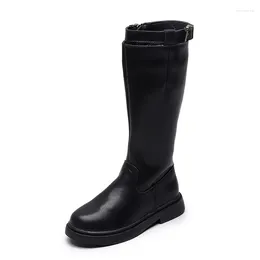 Boots 3-12 Years Fashion Princess Knee-High Autumn Winter 2023 Children'S Shoes For Big Kids Girl Snow Length Leather Warm