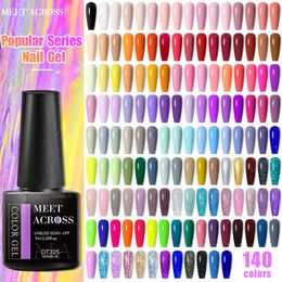 Nail Polish MEET ACROSS 7ml 140 Colours Gel Colourful Laser Glitter Sequins Soak Off UV LED Art DIY Design Varnishes 231020