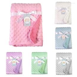 Blankets 102 76cm Baby Fleece Blanket Born Thermal Soft Solid Bedding Set Quilt & Swaddling Candy Colour Sleeping Bed Supplies