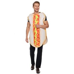 cosplay Eraspooky 2022 Funny Hot Dog Costume for Adult Halloween Food Costumes Unisex Sponge Jumpsuits Purim Carnival Party Fancy Dresscosplay