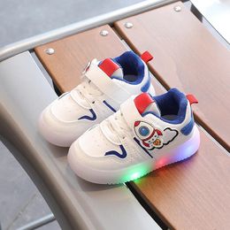 Flat shoes Children's Sports Shoes 1 3 Years Old Baby Boys Tennis Autumn Kids Casual LED light Sole Sneakers 231019