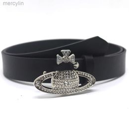 Designer Viviene Westwoods Belt 2.8cm Wide Trendy New Style Diamond Studded Buckle Personalised Belt For Women Jeans Skirt Accessories Fashionable Belt