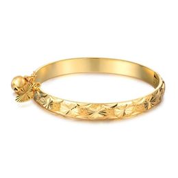 Lovely High Quality Yellow Gold Plated Bells Baby Bracelet Bangles for Babies Kids Children Nice Gift308a