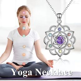 Chains Vintage Lotus Yoga Necklace For Women Crystal Pendant Sweet Romantic Ladies Birthday Gift Wife Mom Banquet Jewellery Wholesale