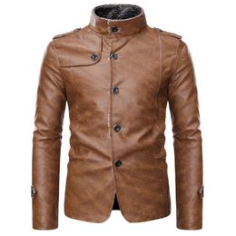 Men's Leather Faux Winter men's jacket integrated with fur and warmth motorcycle clothing business fashion personality boutique 2023 model 231020