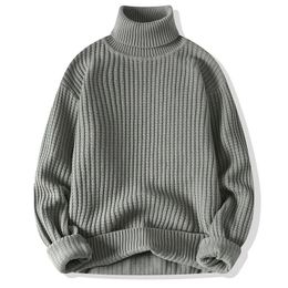 Men's Sweaters Autumn Winter Mens Sweater Turtleneck Pullover Men Solid Colour knit Business Casual Warm Pull Jumper 231020