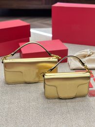 Fashion Classic Designer Gold Crossbody Shoulder Bag With Handle Vintage Brand Women Real Leather Handbag Purse Small Tote Shopping Bags Top 7A quality Clutch Purse