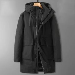 Men's Vests Winter Thicken Men Down Coat Man Parkas Oversize Fat Guy Loose Medium Long Hooded Jacket High Quality Puffer 231020