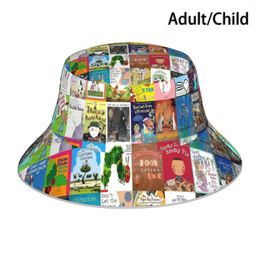 Berets Children Picture Book Covers Bucket Hat Sun Cap Literature Reading Books Foldable Outdoor Fisherman