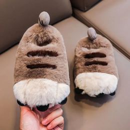 Slipper Cartoon Cute Kids Cotton Slippers 2024 Winter Indoor Non-slip Soft Sole Warm Cotton Shoes Children Home Shoe Baby Plush Slippers 231020