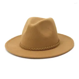 Berets Brown Leather Belt Decoration Felt Hats Women Imitation Woollen For British Style Jazz Hat Chapeau Wholesale