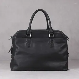 Briefcases Briefcase Men's Business Handbag Horizontal Leather Head Layer Computer Bag Hand-held