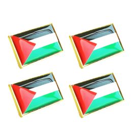 Palestine Flag Brooch For Women And Men Vintage Art Lapel Palestine National Flag Pin Shirt Bag Accessory Acrylic Badge Patriotic Trinkets Zinc Alloy