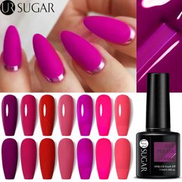 Nail Polish UR SUGAR 75ml Purple Red Dragon Fruit Colour Gel Soak Off UV Varnish Semi Permanent Art Designs Matte Top Coat 231020