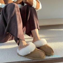 Designer Tasman Slippers Chestnut Fur Slides Sheepskin Shearling Tazz Mules Boot