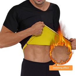 Men's T-Shirts 2022 Men Waist Trainer Sweat Neoprene Body Shaper Weight Loss Sauna Shapewear Workout Shirt Vest Fitness Gym T259t