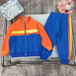 Brand Sports suit for baby Multi Colour stitching kids Tracksuits Size 100-150 Long sleeved zippered jacket and pants Oct15