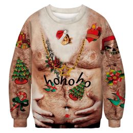 Unisex Ugly Christmas Sweater Men and Women 3D Fun Print Pullover Hoodie Sweatshirt 2023 Autumn/Winter Sweater Pullover Top