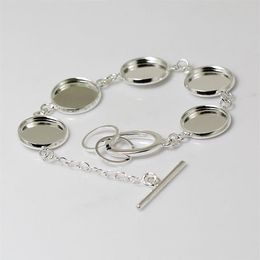 Beadsnice bracelet trays blank po round blank brass with five bezels for 14mm round resin or cabochon ID 12141205Q