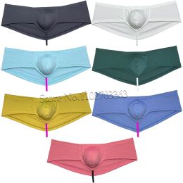 Men Hip Hop Boxer Briefs Underwear Sexy Pouch Comfy Cheeky Male Thong Bikini Bottoms 1/2 Buttocks Trunks Boxers