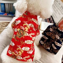 Dog Apparel Winter Warm Jacket Pet Puppy Chinese Styles Embroidery Clothes Year Costume Jackets Chinoiserie