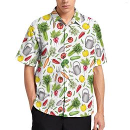 Men's Casual Shirts Radishes Print Blouses Man Summer Vegetable Hawaiian Short-Sleeve Novelty Oversized Vacation Shirt Birthday Gift