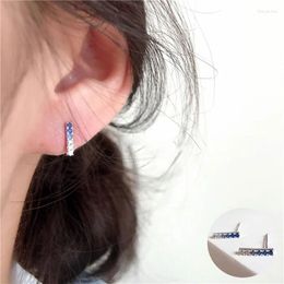 Stud Earrings 925 Sterling Silver Zircon Geometric Earring For Women Girl Simple Gradient Design Jewellery Birthday Gift Drop