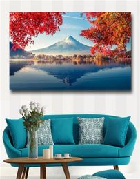 Canvas Wall Art Large art prints Home Decor Canvas Painting Wall Art Mount Fuji in autumn wall picture for Living Room No Framed 3889623