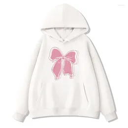 Women's Hoodies 600g Cotton High Quality Spring Autumn Winter Fleece Women Men Hooded Top Pink Bow Print Long Sleeve Pullover Sweatshirt