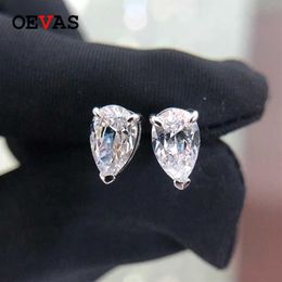 OEVAS Classic 100% 925 Sterling Silver Pear Created Moissanite Gemstone Ear Studs White Gold Earrings Fine Jewellery Whole G0923291g